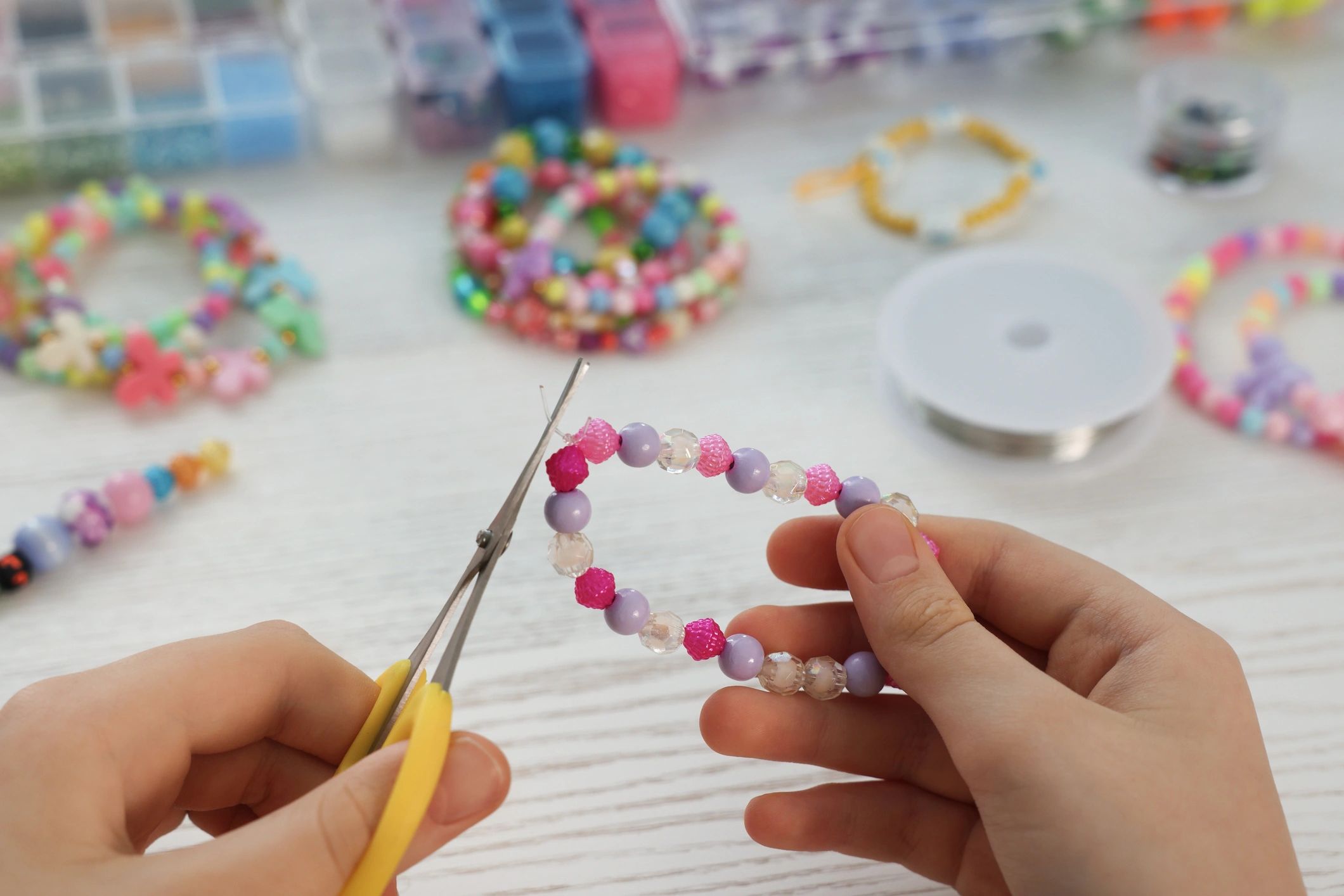 colorful beaded kids jewelry