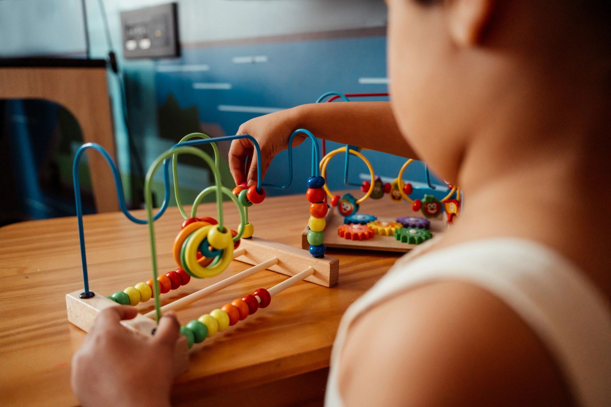 colorful beaded keychain for kids