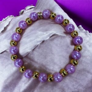 Lavender Bunny Beads Bracelet