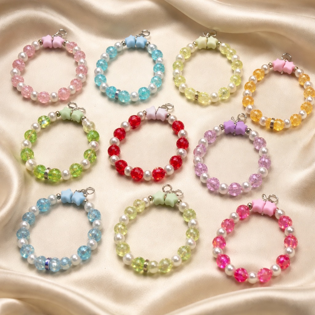 Colorful beaded bracelets for kids